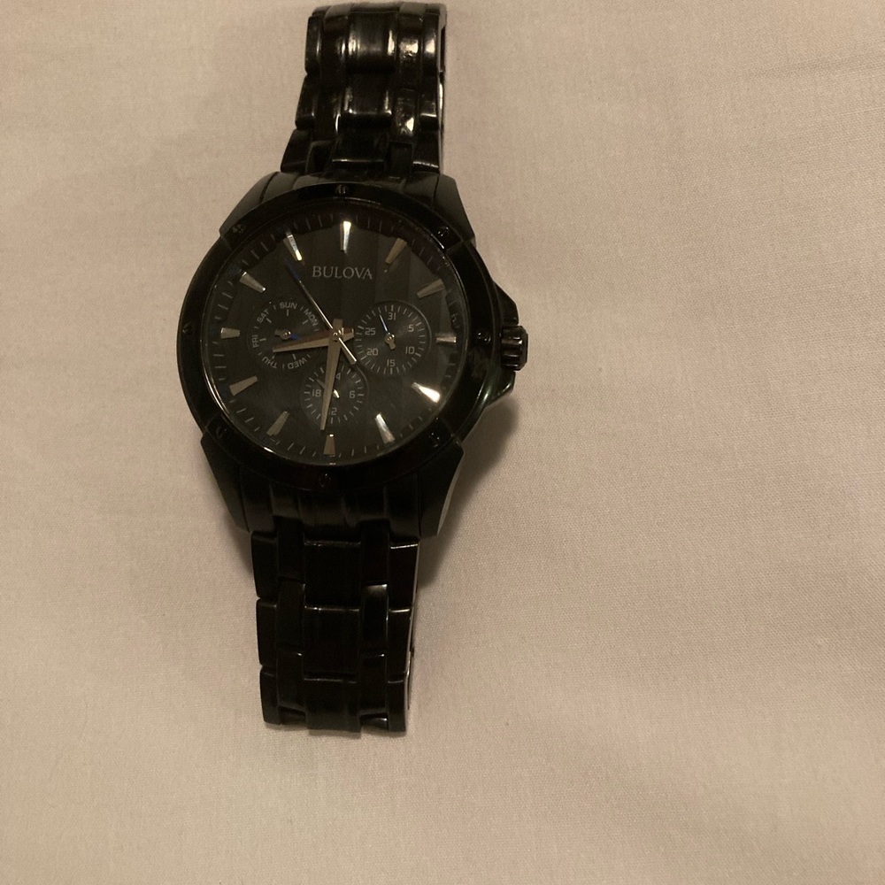 Bulova Black and Silver Chronograph Watch